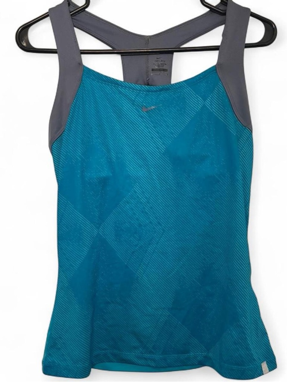Nike Women’s Teal Athletic Tank with Gray Straps - Picture 1 of 6
